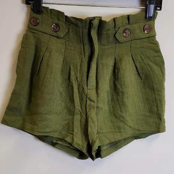 Olive Green Women's Shorts - Picture 1 of 4
